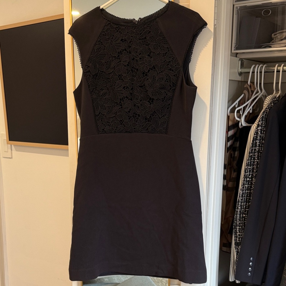 Reiss Navy Floral Lace Mini Dress